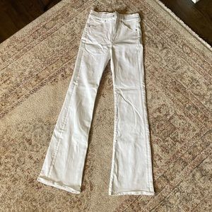 Express White Flare High Rise Jeans